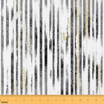 Geometric Stripe Upholstery Fabric Black and White Fabric By The Yard