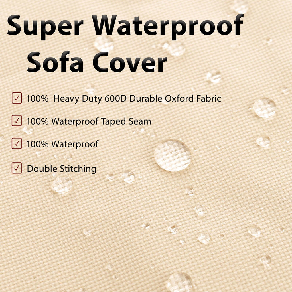 Outdoor Sectional Cover V-Shaped Garden Patio Furniture Covers Waterproof Rip-Stop Anti-UV 600D Outdoor Couch Sofa