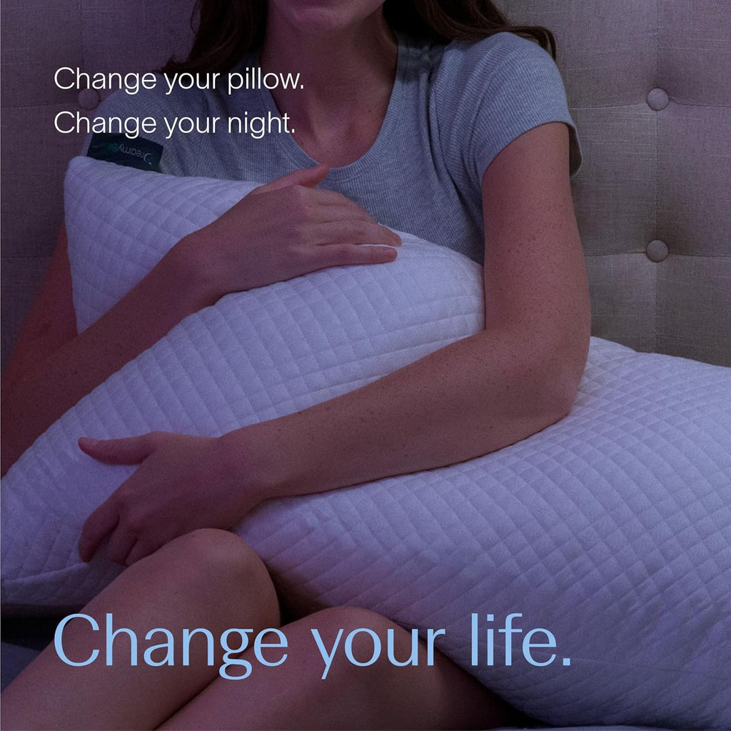 Signature Adjustable Shredded Memory Foam Pillow Queen | CertiPUR-US Certified | Bamboo Rayon Cover | Side Back