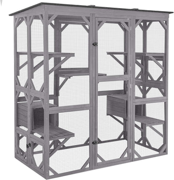 Extra Large Window Catio 5-Level Outdoor Cat Enclosure with Cover