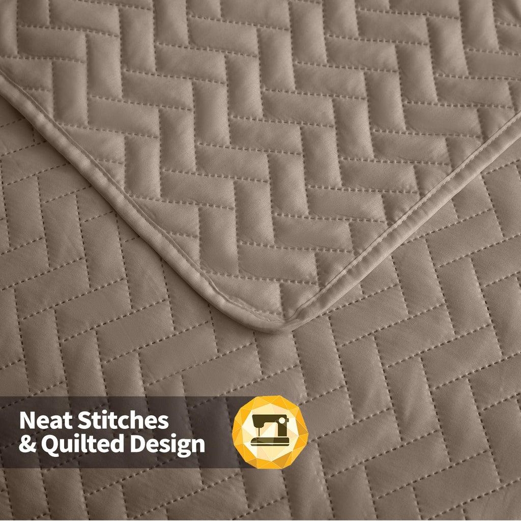 Oversized King Quilt 128"x120", Huge Bedspread Brown