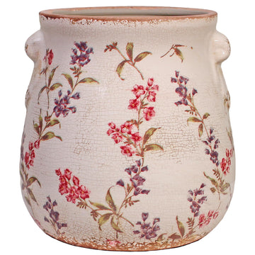 French Country Ceramic Plant Pot & Kitchen Utensil Holder for Countertop