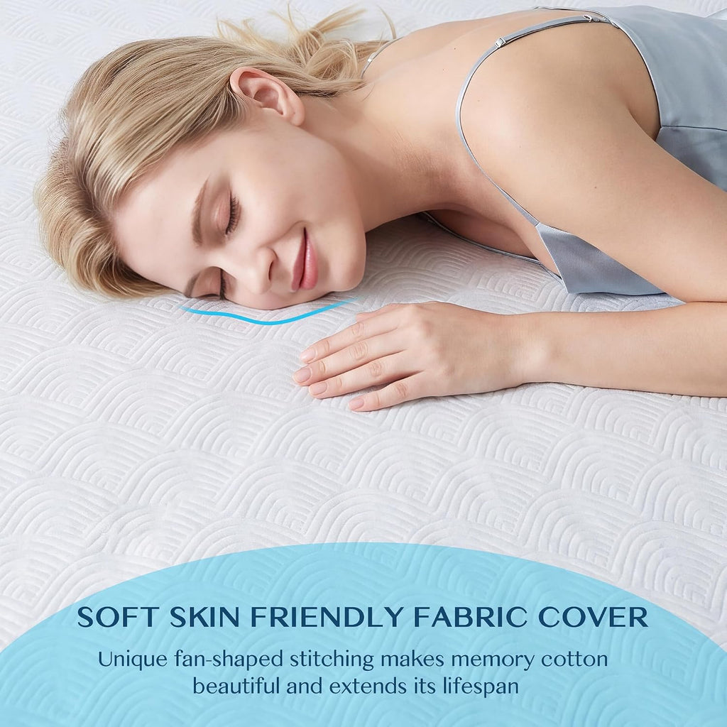 3 Inch Queen Memory Foam Mattress Topper, Ventilated Gel Mattress Topper for Back Pain Relief, CertiPUR-US Certified