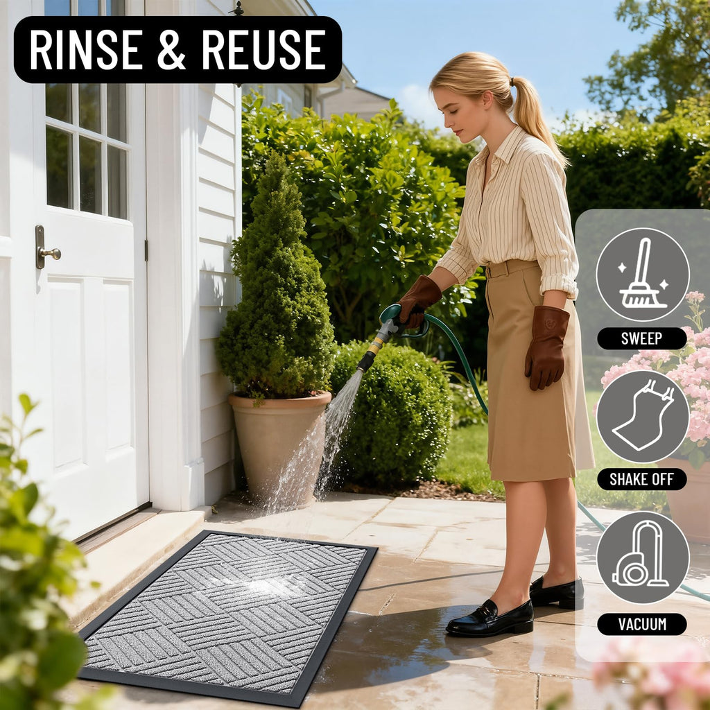 Front Door Mat Outside Entrance 47x32, Waterproof Heavy-Duty Doormat