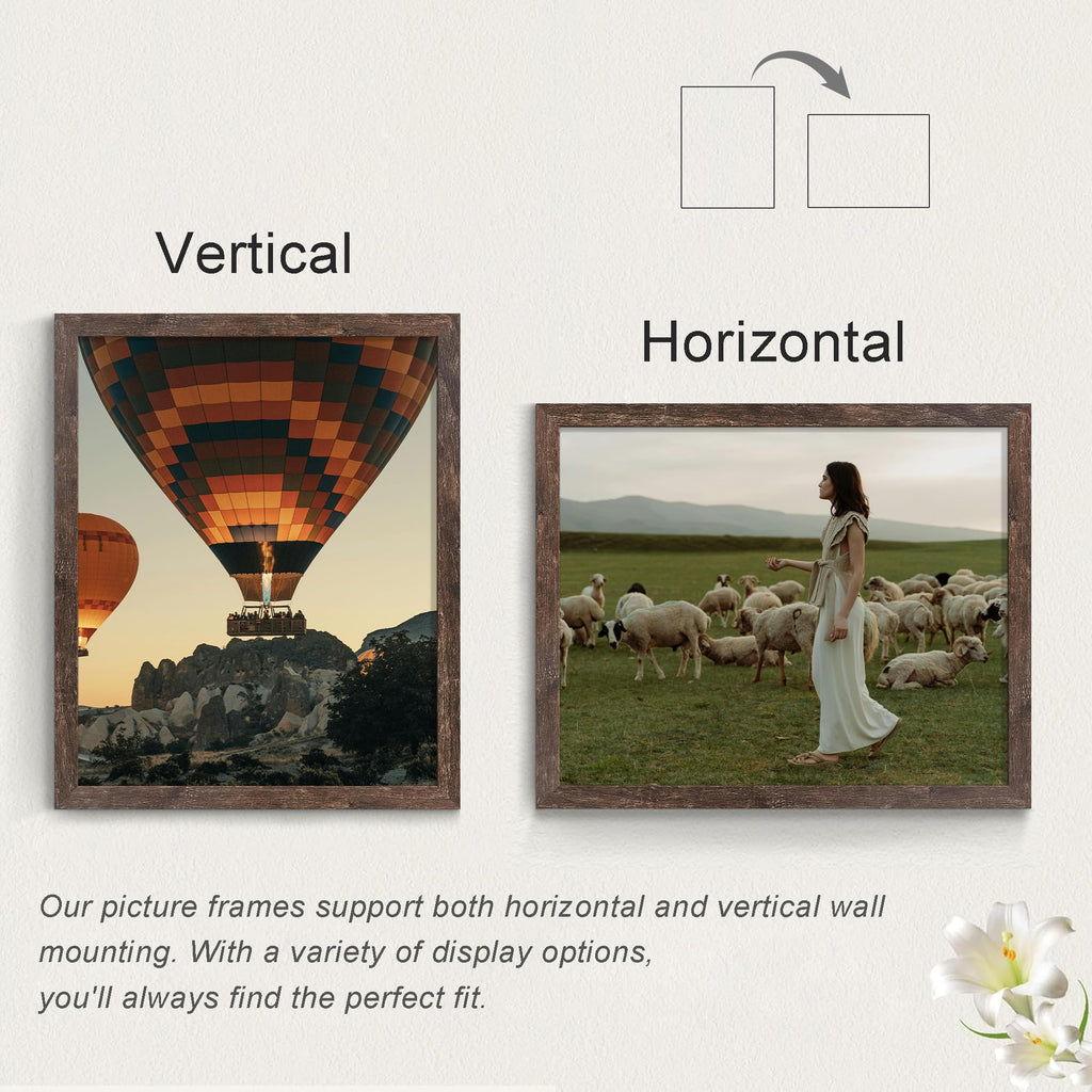 16x20 Picture Frame, Rustic Brown Poster Frame, Wall Mount, 1 Pack