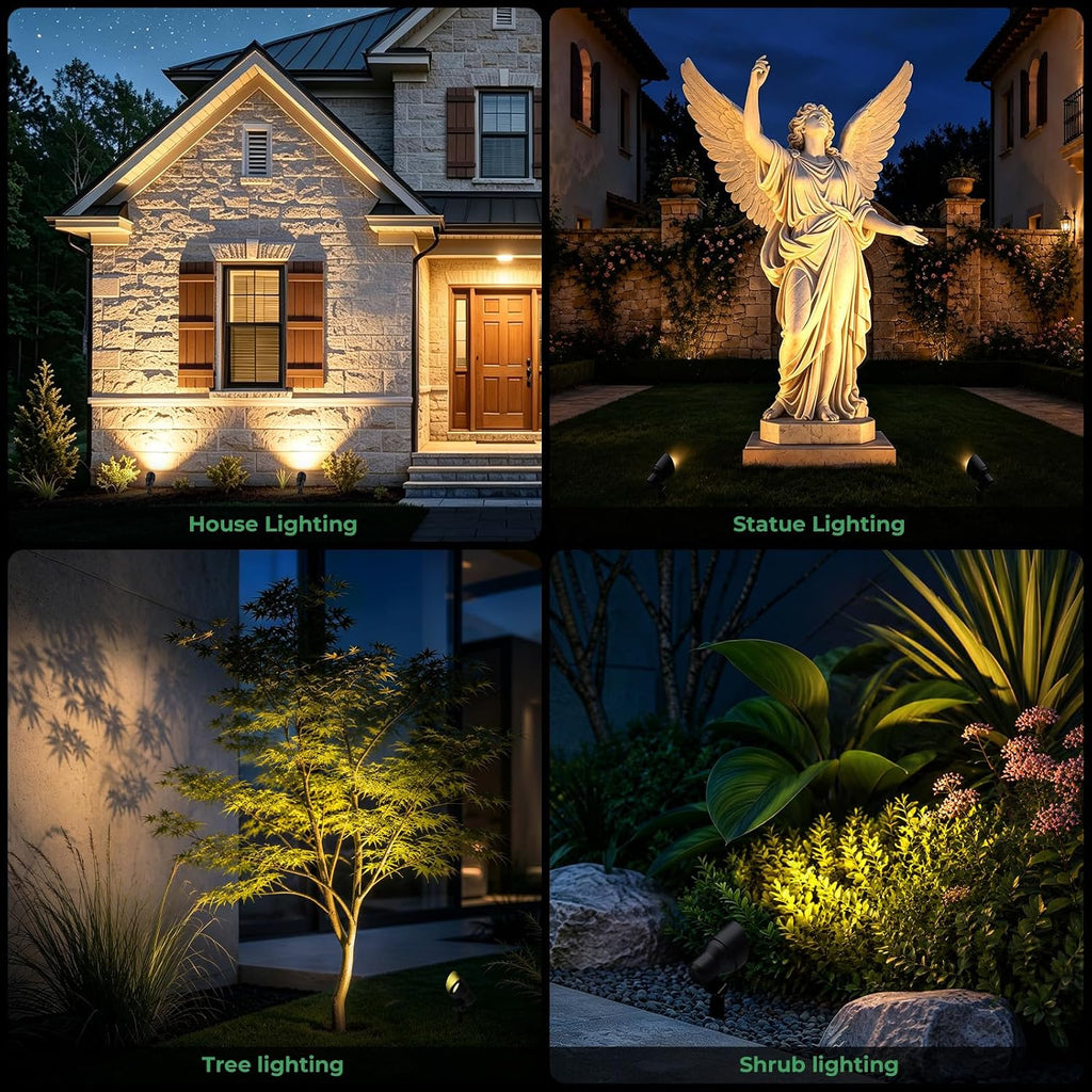 Low Voltage Landscape Spotlight, 12V LED Outdoor Spot Lights with 4W G4 Replaceable Bulb, Wired Waterproof Aluminum