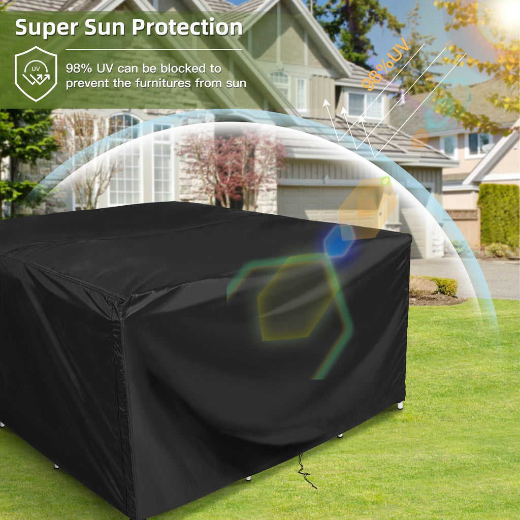 Patio Furniture Covers, Outdoor Furniture Covers Waterproof, Patio Table Cover Windproof, Outdoor Sofa Sectional