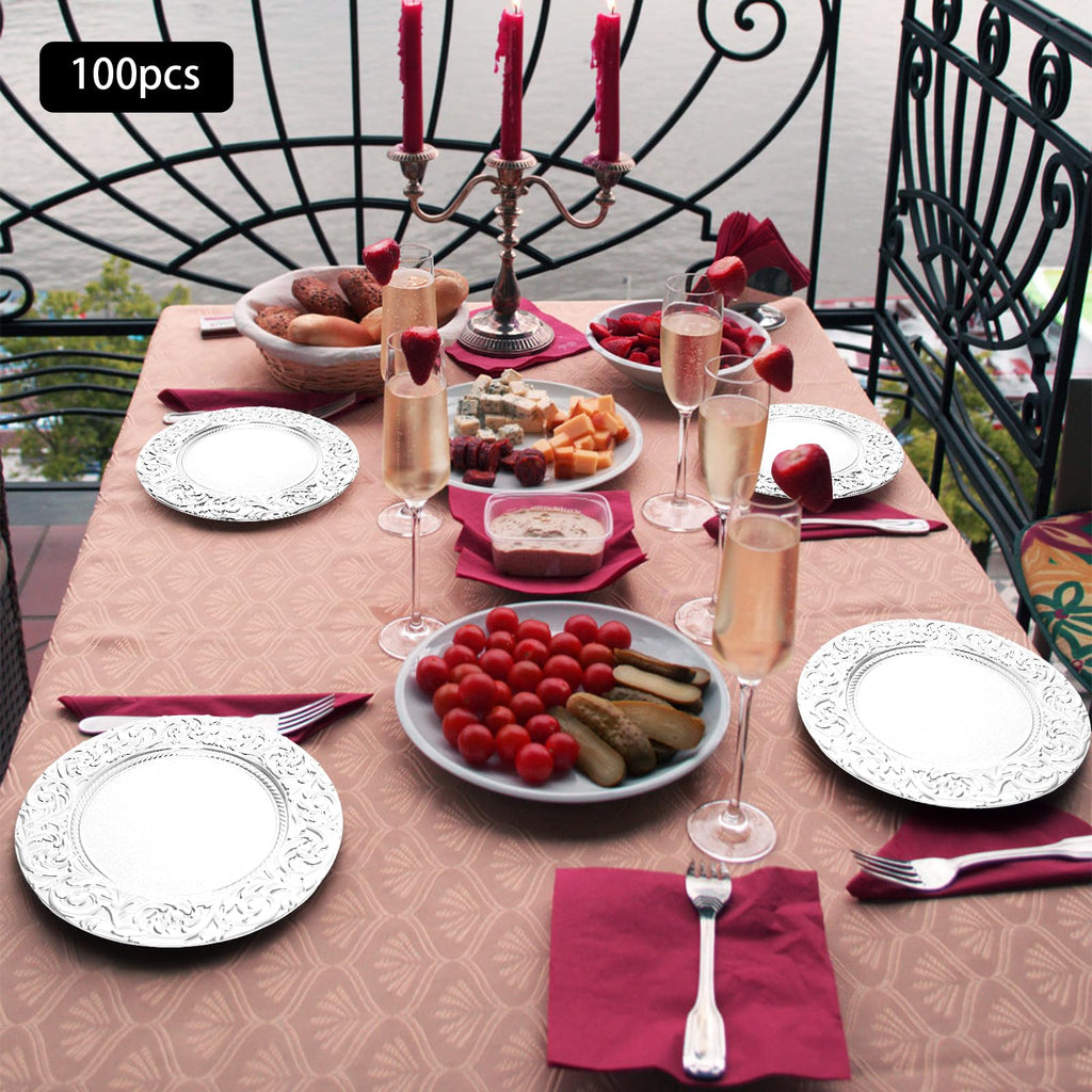 Silver Charger Plates Bulk 100 Pack 13 Inch Charger Plates