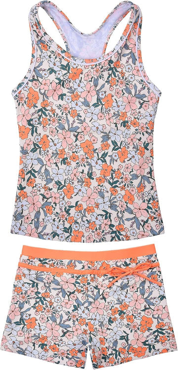 Little Girls' Summer Two Piece Boyshort Tankini Kids Swimsuit