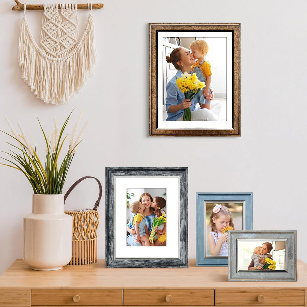 Picture Frames Collage Wall Decor 10-Pack, Gallery Wall Frame Set with 11x14 8x10 5x7 4x6 Frames in 4 Different