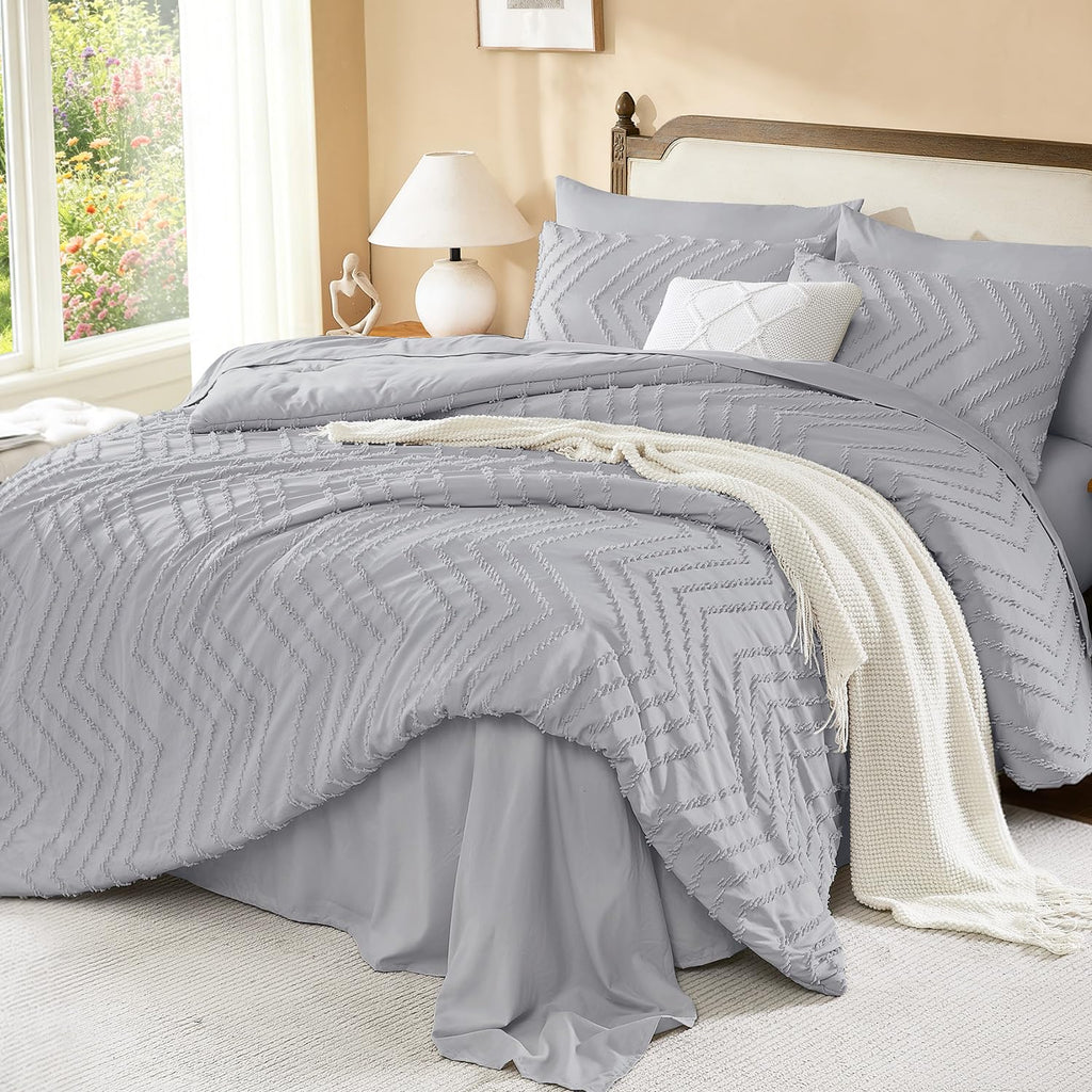 King Comforter Set with Sheets, 7 Pieces Boho Bed in a Bag