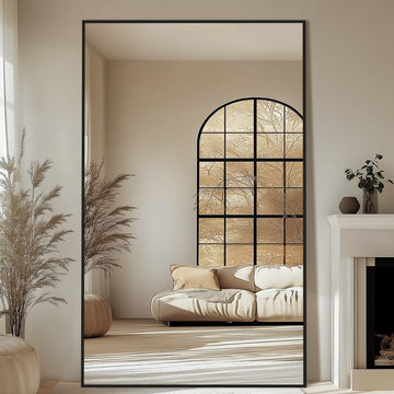 Large Mirror Full Length 72"X44", Oversized Floor Mirror with Stand