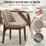 Modern Dining Chairs Set of 2, Faux Leather Kitchen Chairs with Wood Legs