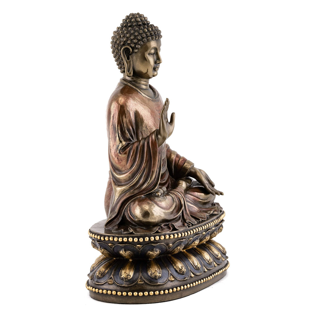 Meditating Shakyamuni Buddha Statue Touching the Earth - The Enlightened One Sculpture in Premium Cold Cast Bronze