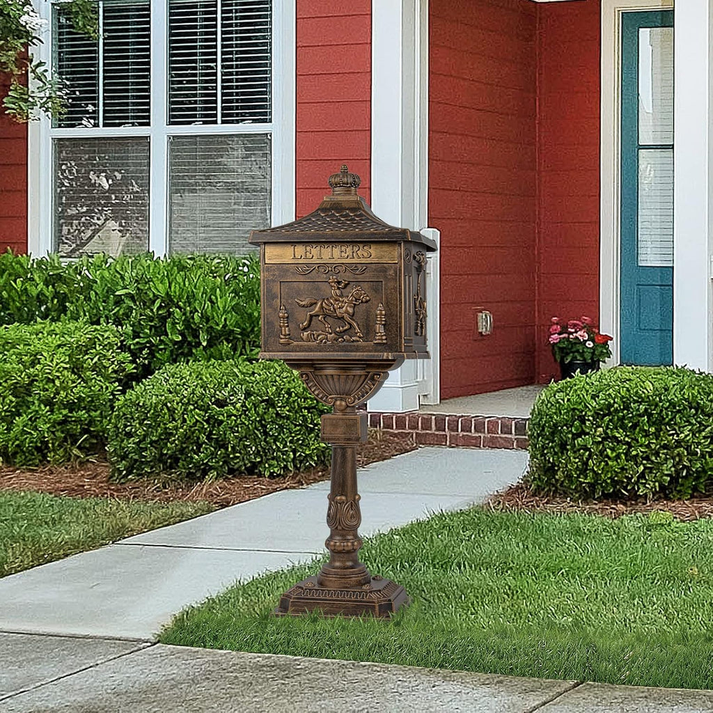 Mailbox Cast Aluminum Bronze Mail Box Postal Box Security Heavy Duty New
