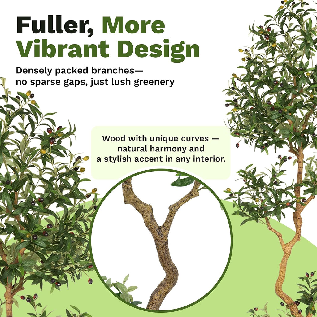 Fake Olive Tree 7.0 Feet - Artificial Plants Indoor, Faux Olive Tree, Fake Tree Decor, Faux Trees Indoor - Tall
