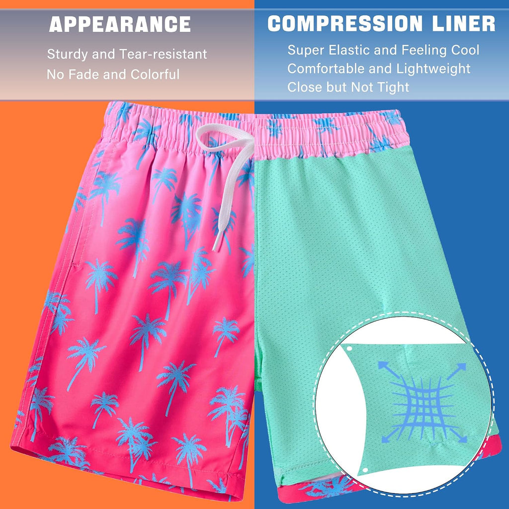 Boys Swim Trunks for Compression Liner Swimsuit Shorts Swimwear Boxer Bathing Suit