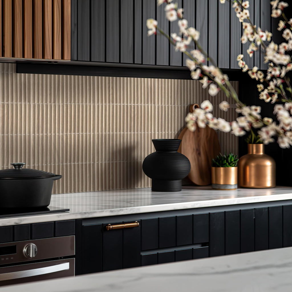 Porcelain Fluted Wood Wall Tile | Serata Harmona Savanna | 4.5" x 9"