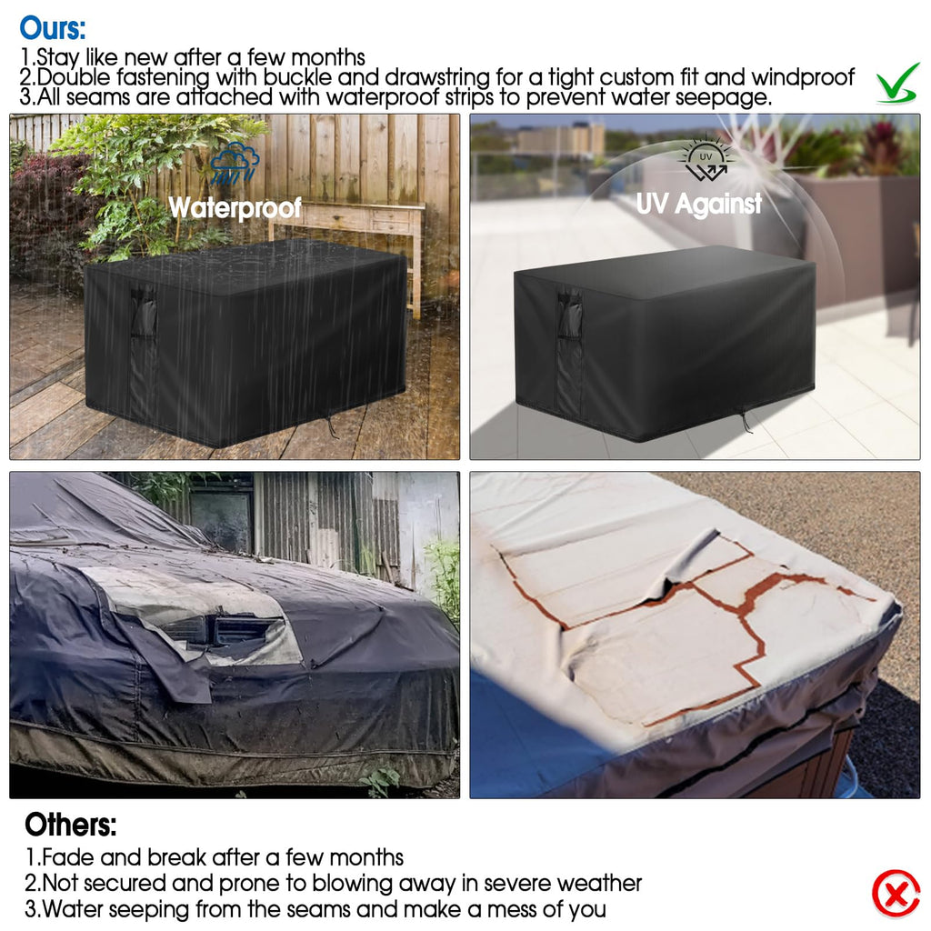 Outdoor Fire Pit Cover Rectangular Waterproof-44x34x14in