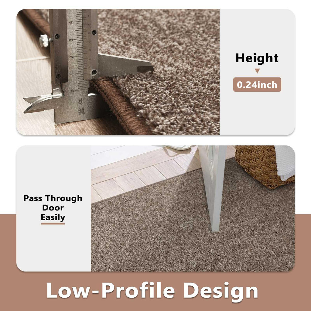 2x8 Brown/White Runner Rug Non-Slip Washable Kitchen Bedroom