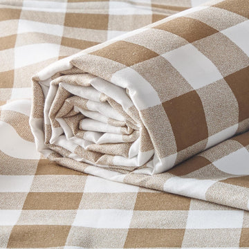 Gingham Fabric by The Yard, 94" Wide, 1" Brown Plaid, 1 Yard