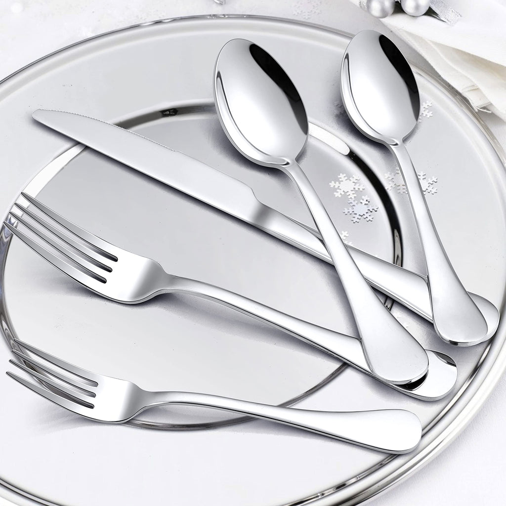 60-Piece 18/10 Stainless Steel Flatware Service for 12, Heavy Duty