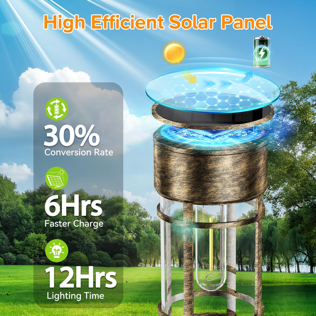 12 Pack Brown Solar Pathway Lights Outdoor, Bright Solar Lights Outdoor Waterproof IP65, Solar Garden Lights Outdoor