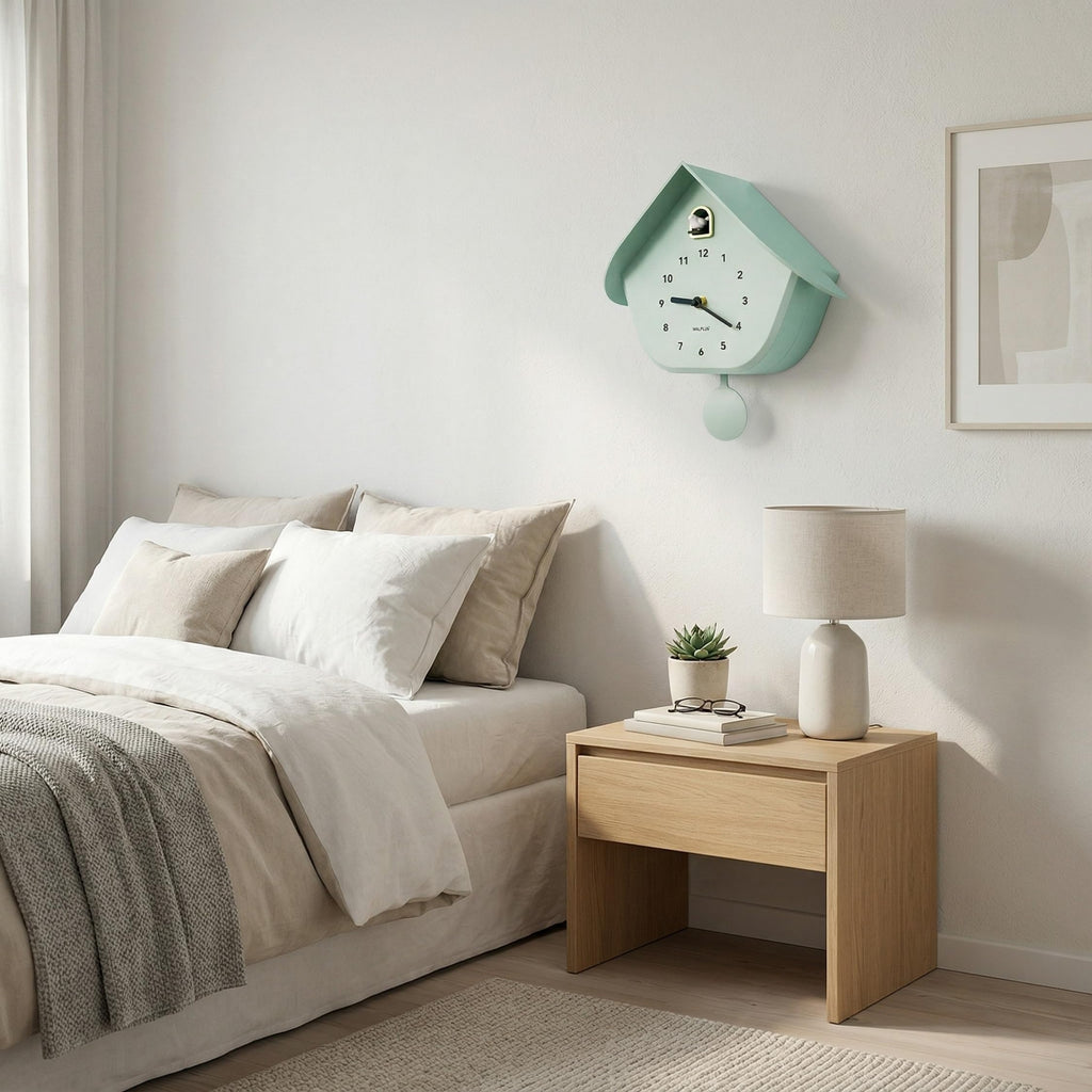 Modern Cuckoo Clocks for Wall Hourly Chiming Coo Coo Clock Volume Adjustable Cookoo Clock Removable Pendulum
