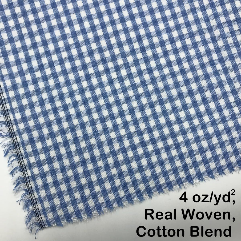 72x57 Inch Blue and White Gingham Homespun Fabric