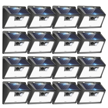 Solar Powered Lights Outdoor, 16Pack Motion Sensor Light Outside, IP65 Waterproof Fence Security Lighting with