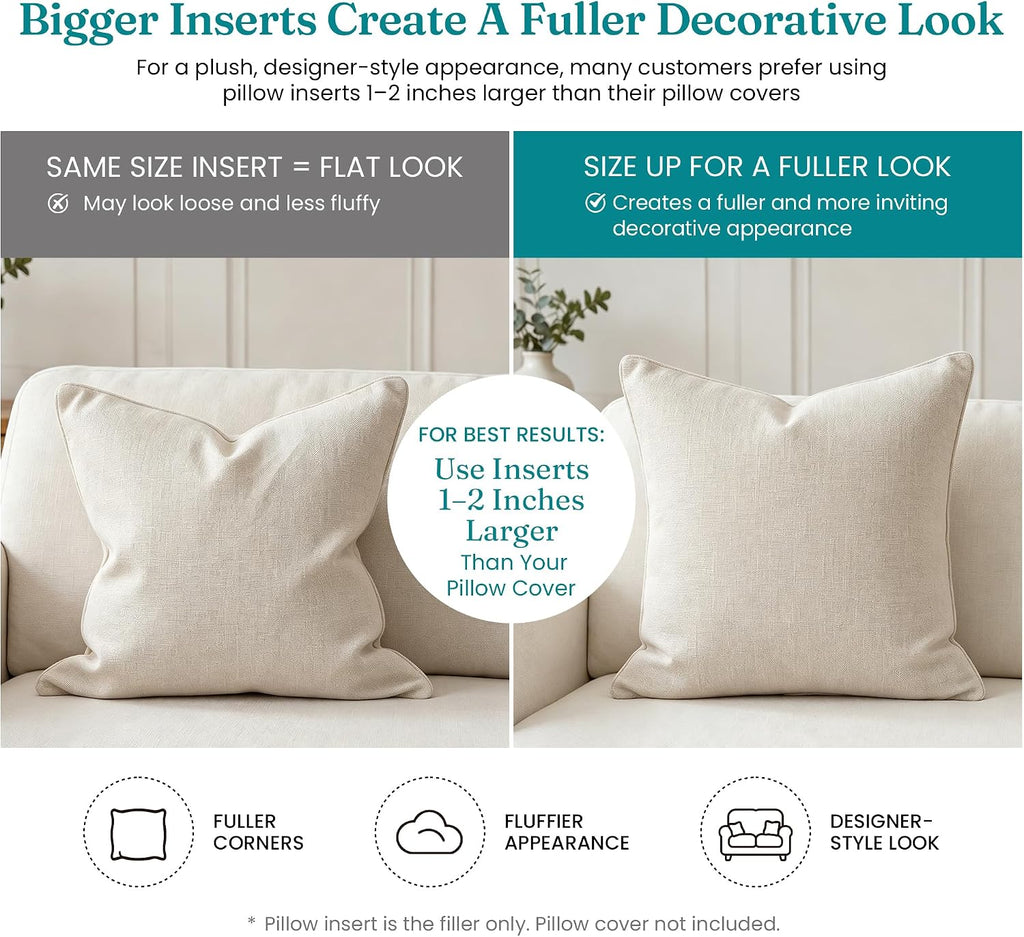 12x20 Inch Lumbar Pillow Inserts, Decorative Pillows - Set of 2