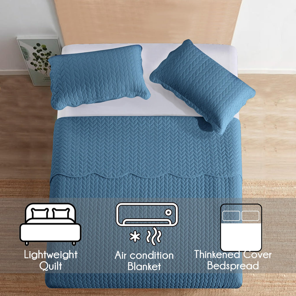 Quilt Sets Washed Blue, 3 Pieces