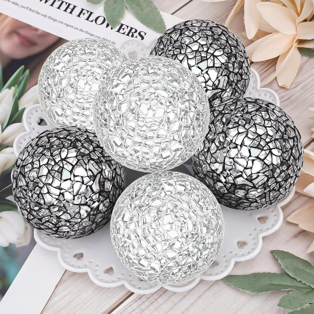 2.4" Mosaic Glass Decorative Balls for Bowl - Set of 6