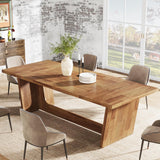 70.87-Inch Large Dining Table: Wood Long Dining Room Table for 6-8, Rectangular Farmhouse Kitchen Dinner Table with