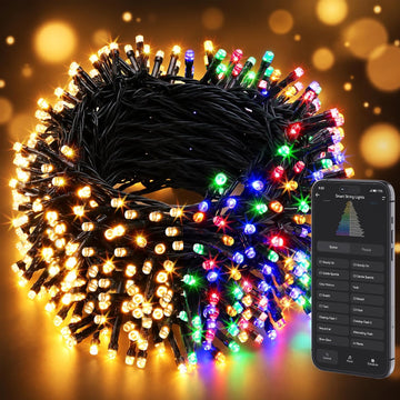 Gentle Twinkle Christmas Lights, 200 LED Smart Christmas Tree Light