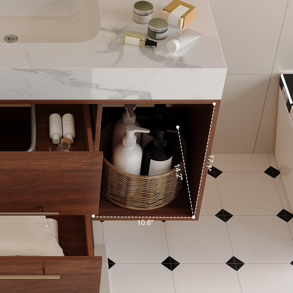 40" Floating Bathroom Vanity with Ceramic Sink