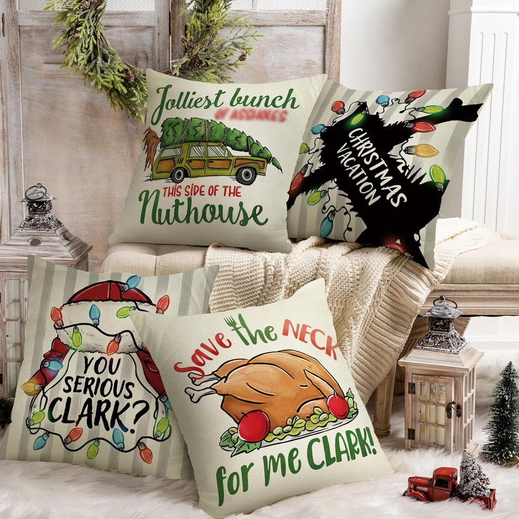 Christmas Vacation Throw Pillow Cover - Set of 4