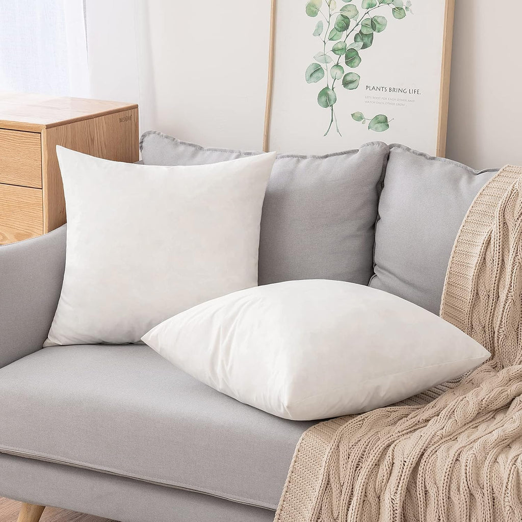 22x22 Pillow Inserts 2 Pack, Feather Down with Cotton Fabric Pillows - Set of 2