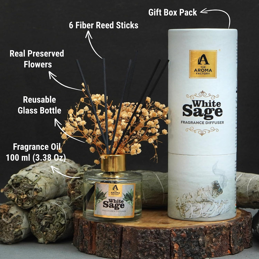 Fragrance Reed Diffuser Set with Natural Essential Oil, Aroma Sticks & Real Preserved Flowers | Luxury Home Decor