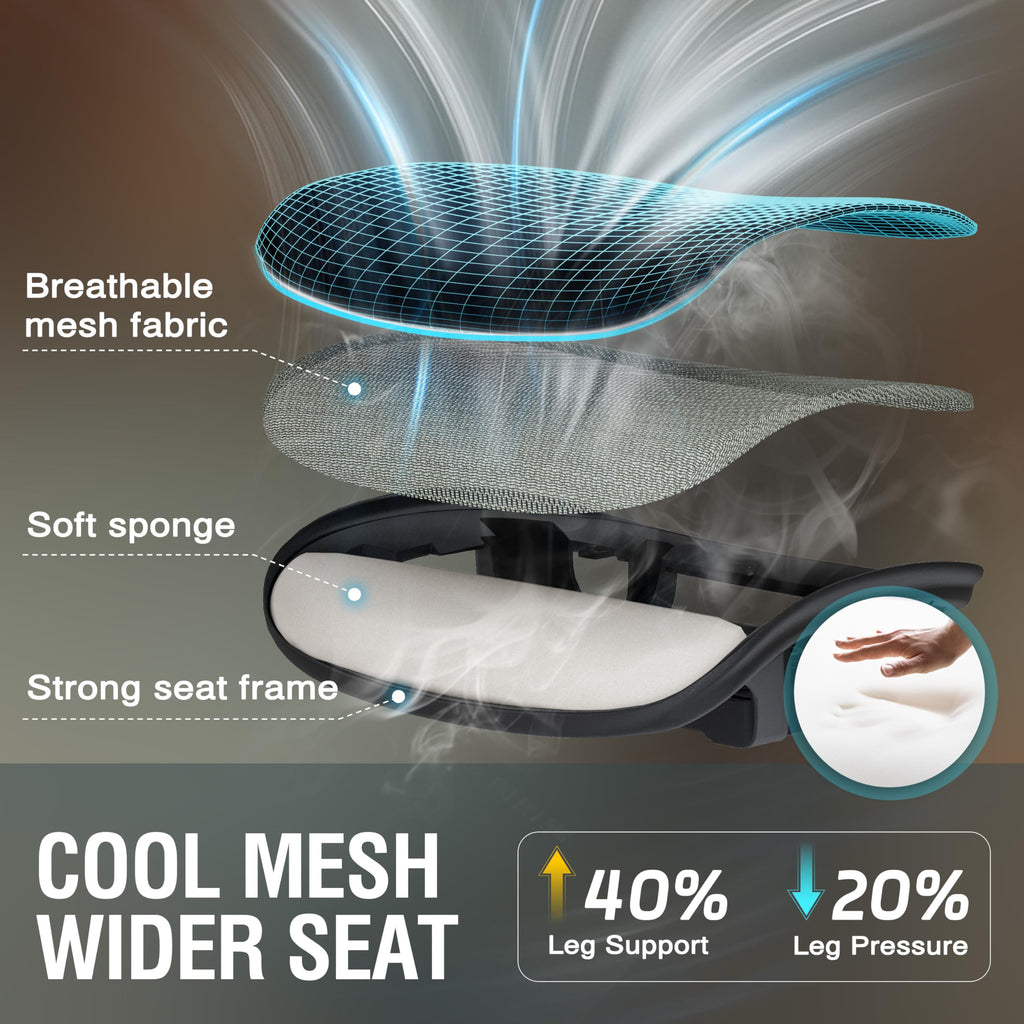 Inspired Aeron Style Ergonomic Mesh Office Chair — Dusty Sage, Breathable Mesh Seat & Back