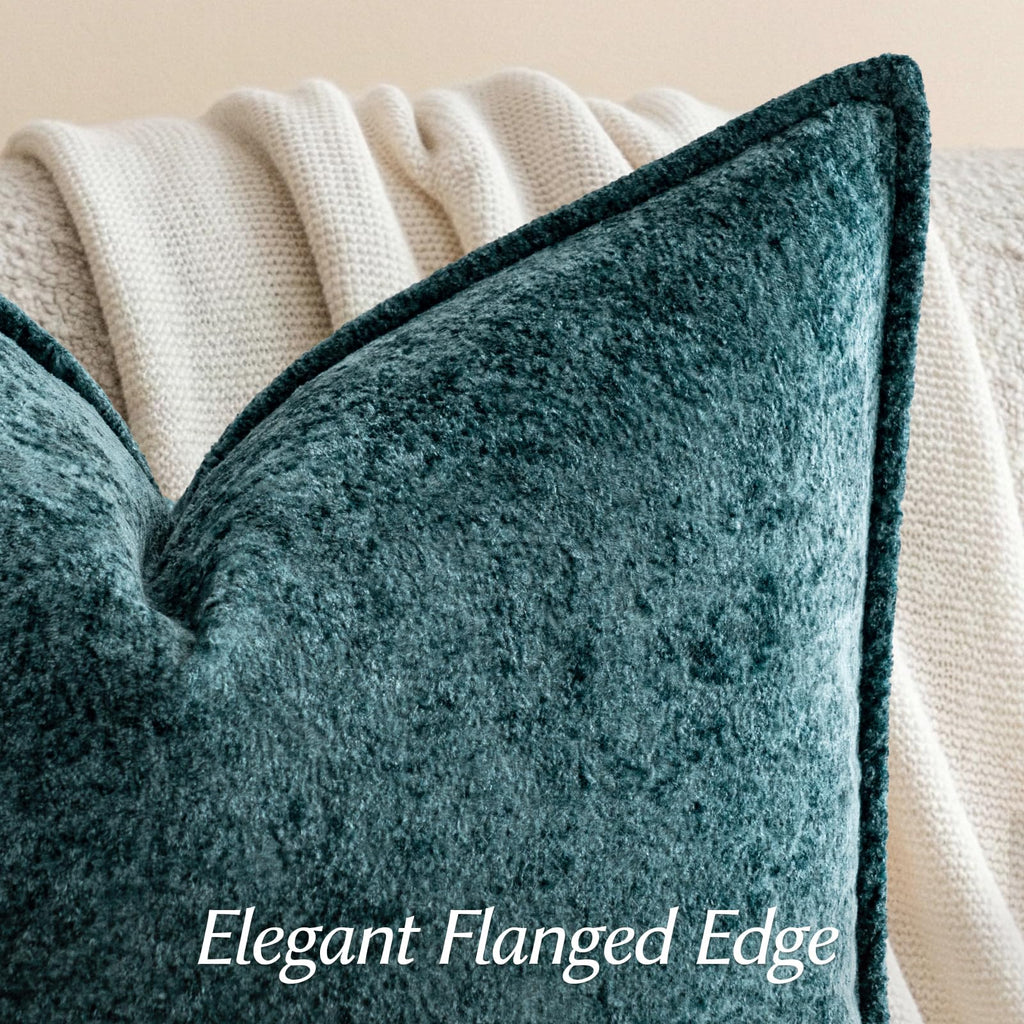 Throw Pillow Covers 18X18 Inch 4 Packs, Soft Velvet Decorative Pillow Cases with 3D Ice Flower, Texture Modern Accent