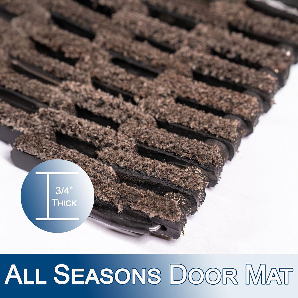 Dura-Rug Outdoor Entrance Mat, Recycled Fabric Tire-Link Doormat, Heavy Duty Dirt Trapping Door Mat, 20" x 30"