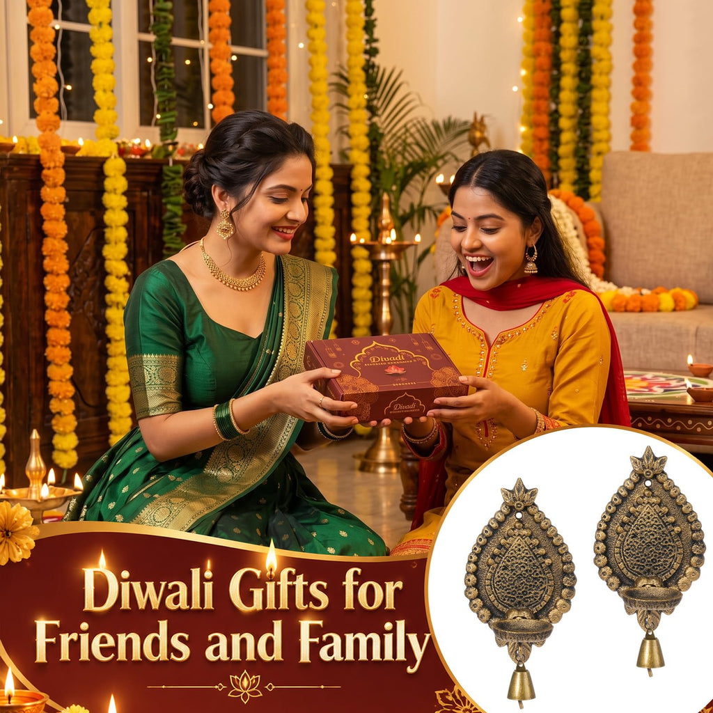 2 Set Diwali Hanging Diya Lamp Wall Candle Holder, Classic