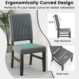 Dining Chairs Set of 4, Mid-Century Velvet Fabric Upholstered Chairs with Rubber Wood Legs, Thick Padded Seat