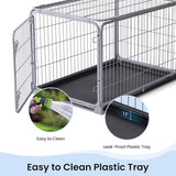 Collapsible Dog Crate for Medium Dogs - 36 inch Escape Proof Metal Dog Kennel with Double Door