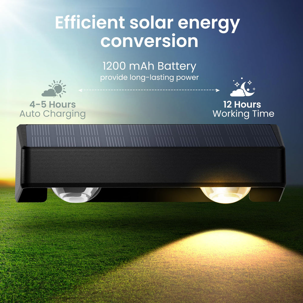 Solar Fence Lights Outdoor, 9 Fixed Colors & Color Changing Fence Solar Lights Outdoor Waterproof IP65, LED Deck