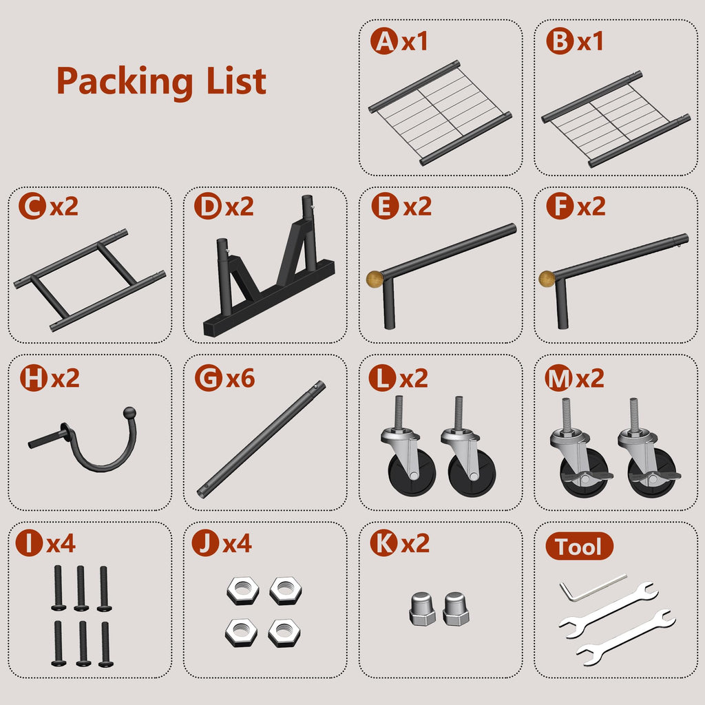 Rolling Garment Rack - Double Rod Clothes Rack with Lockable Casters, Mesh Storage Shelf & Anti-Slip Wooden Finials