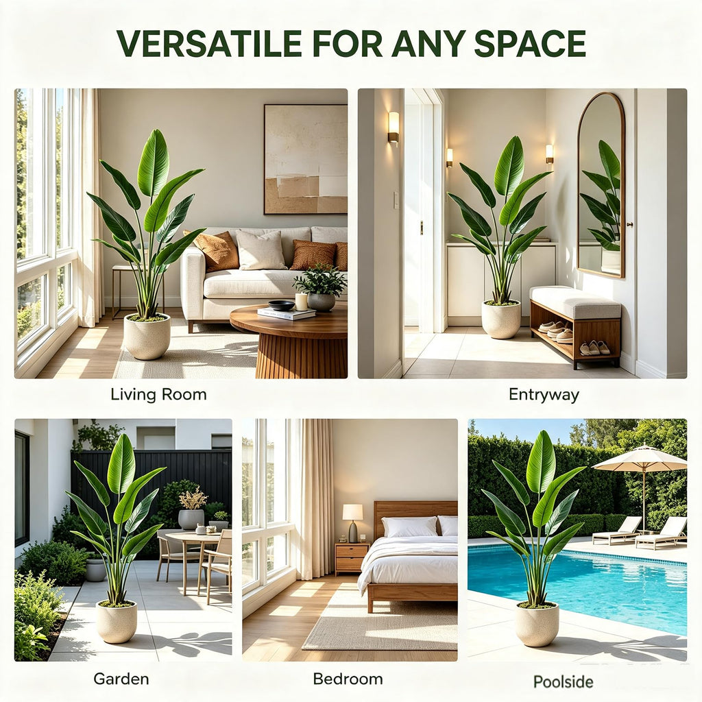 Artificial Bird of Paradise Plant, 4FT Faux Tropical Tree Decor