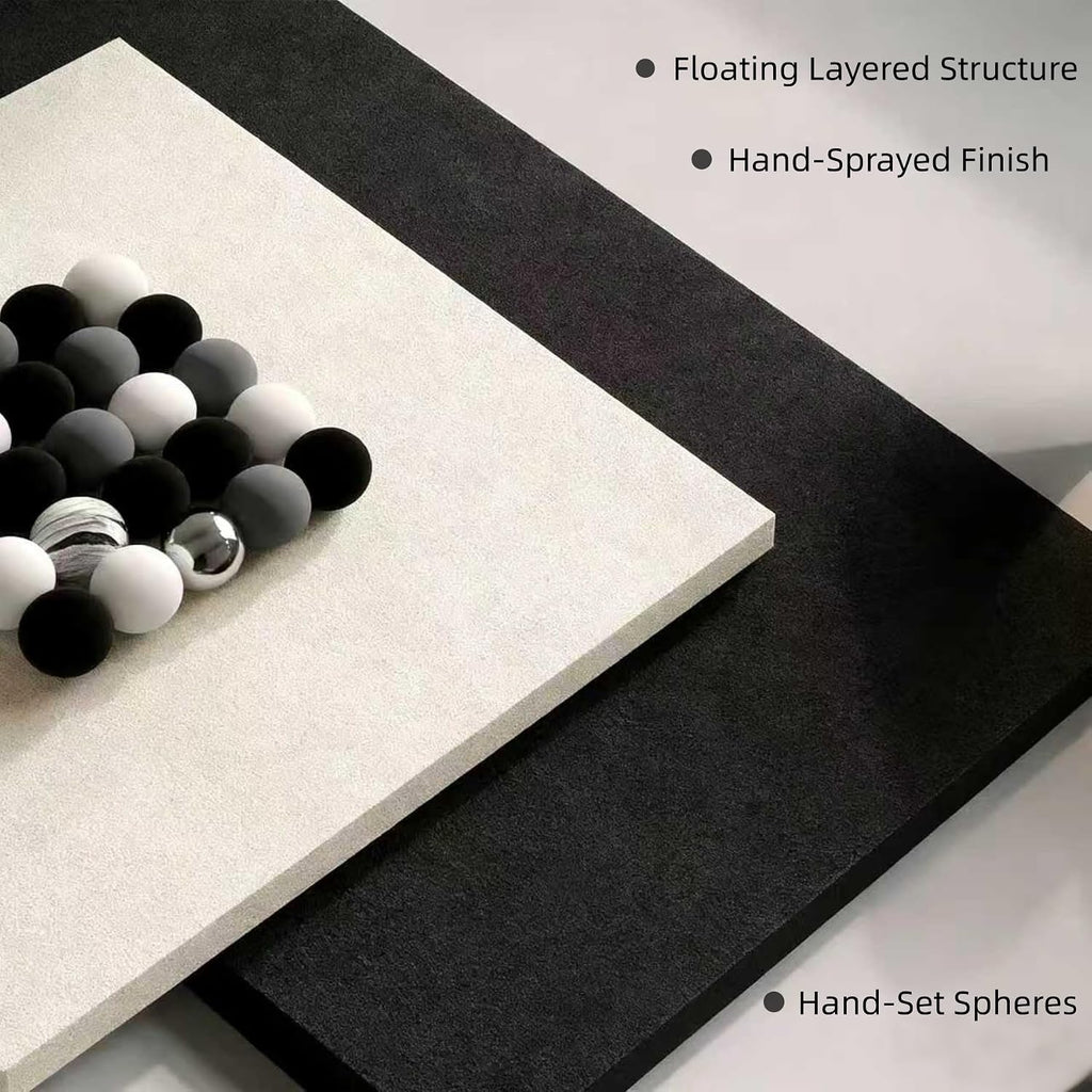 3D Wall Art Extra Large Sandstone Textured Wall Decor, Modern Black and White Abstract Artwork for Walls, Minimalist - Set of 3