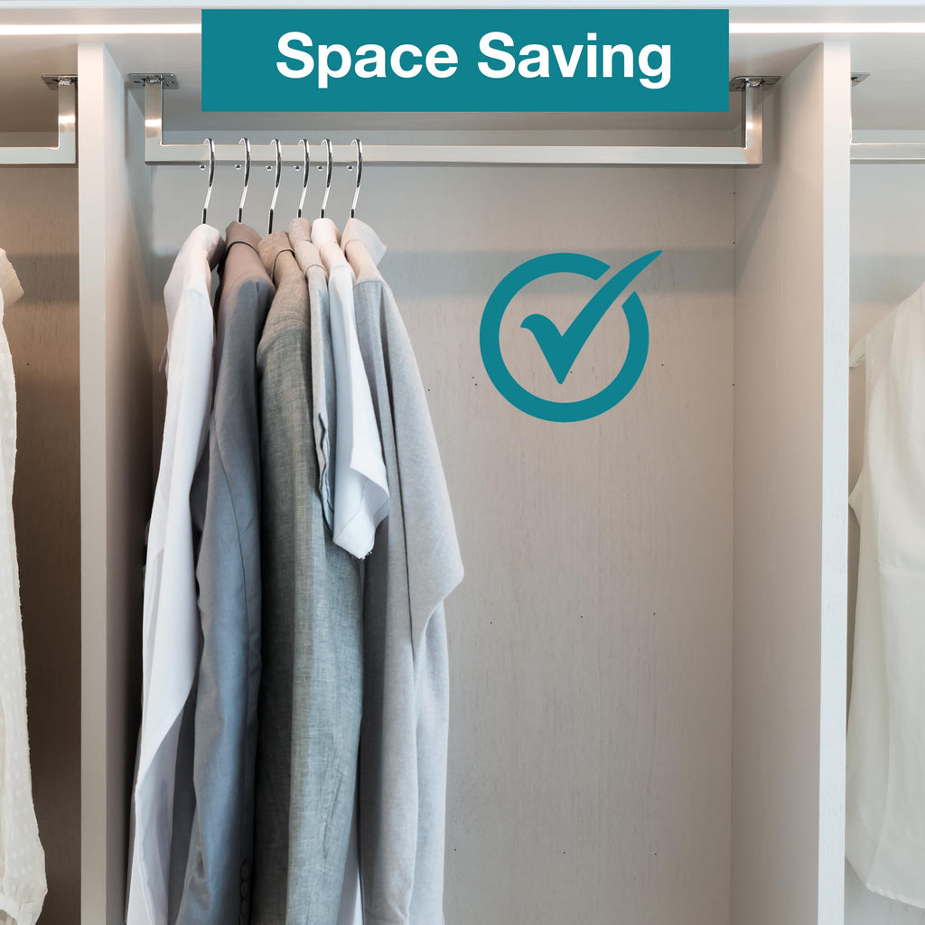 Chrome Metal Hangers, Heavy Duty Clothes Hangers with Non-Slip Grooves, Slim Space Saving Coat Hangers - 40 Pack